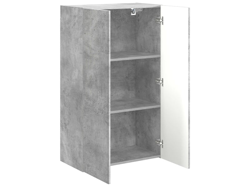  Meuble tv - banc tv - meuble de rangement mural 59,5 x 31 x 100 cm gris béton bois d'ingénierie  - Conforama E