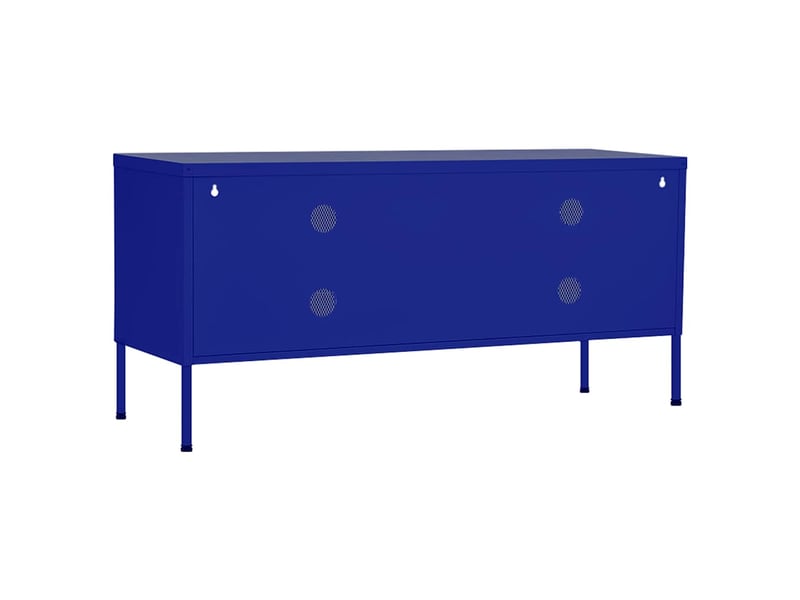  Meuble tv - banc tv - meuble de rangement bleu marine 105x35x50 cm acier  - Conforama E