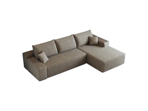 Canapé d'angle, canapé modulable, assise profonde, livré monté, design moderne, 270 cm, pour salon, chambre, camel, appartement