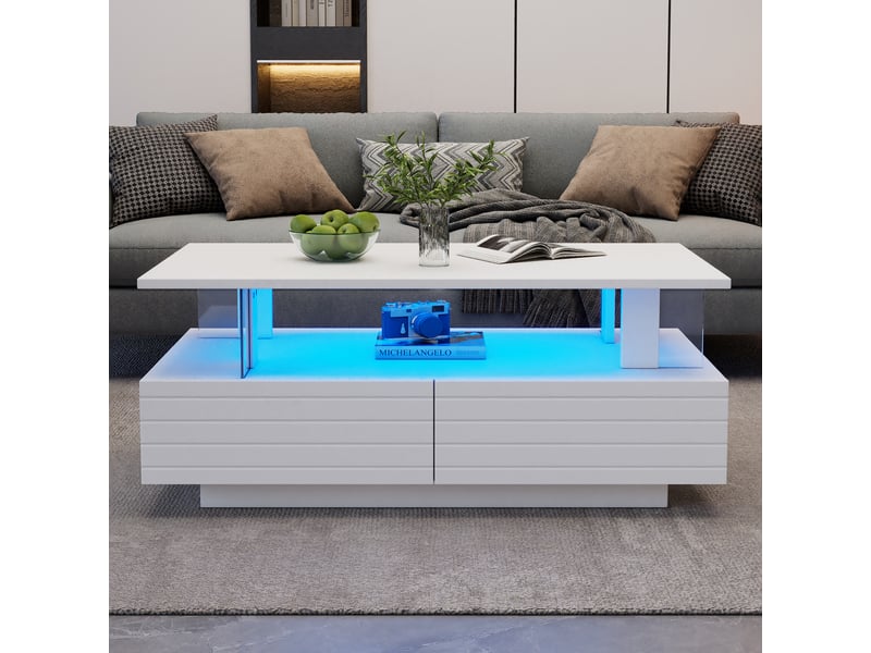  Table basse rectangulaire blanc - 50x100 cm merax - Conforama D
