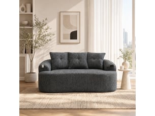 Canapé droit fixe <strong>MAISENTIEL</strong> <strong></strong> 2 places Polyester gris