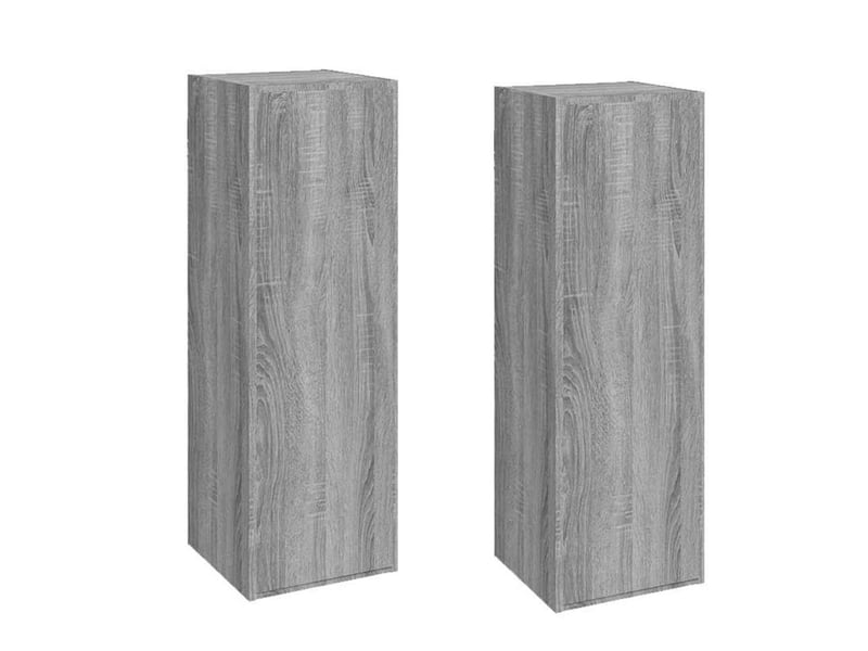  Lot de 2 meuble tv bas salon sonoma gris 30,5x30x90 cm bois d'ingénierie  - Conforama A
