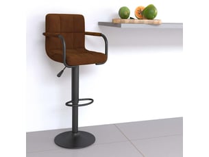 Tabouret de bar, chaise de bar marron velours shl34270