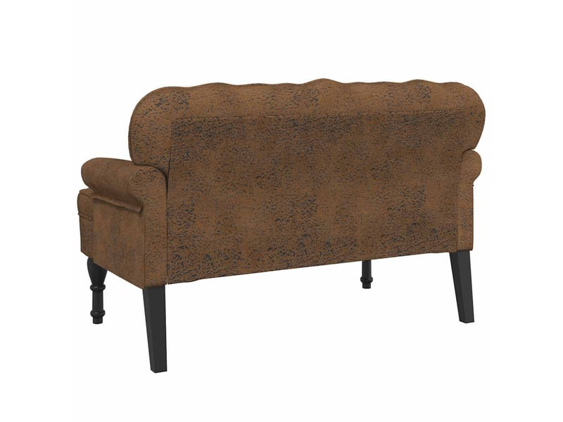  Canapé 2 places avec dossier marron 119,5x64,5x75 cm similicuir daim  - Conforama E