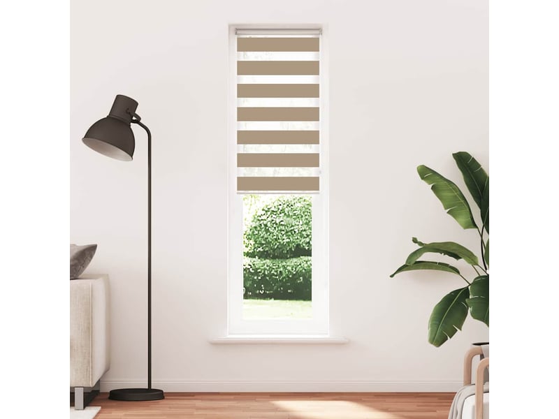 Store zèbre, store de fenêtre marron sable largeur du tissu 60,9 cm polyester cf48821 - Conforama A