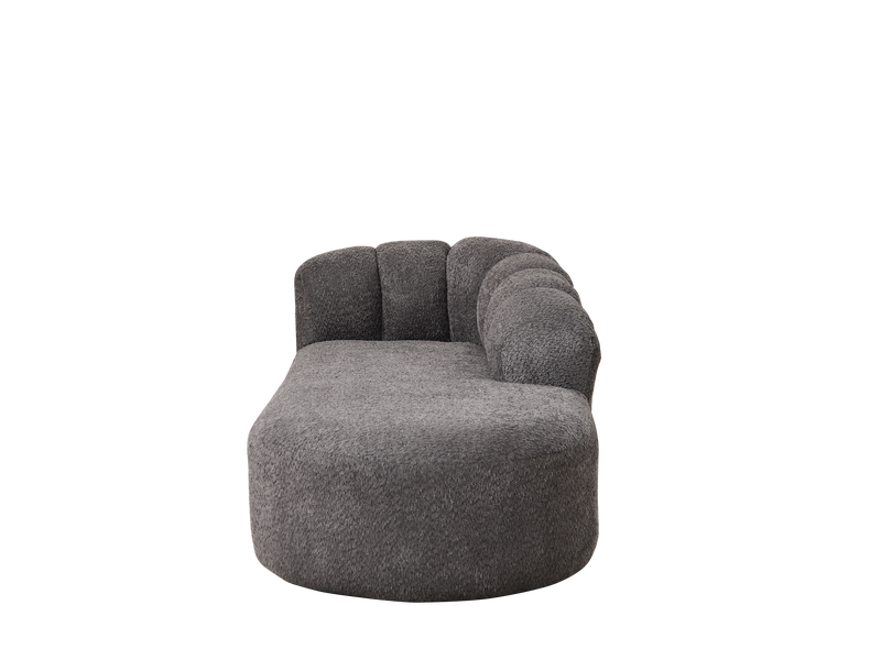  Méridienne 2 places sans accoudoirs en tissu chenille gris anthracite  - Conforama D