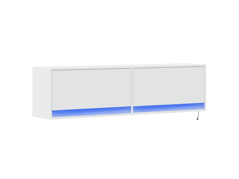 Meuble tv - banc tv - meuble de rangement mural avec lumières led blanc 140x31x38 cm - Conforama C