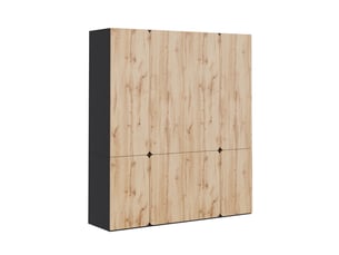 Armoire 8 porte(s) battante 6 tiroir(s) <strong>BGSRYAO</strong> <strong></strong> coloris bois clair largeur 180 cm