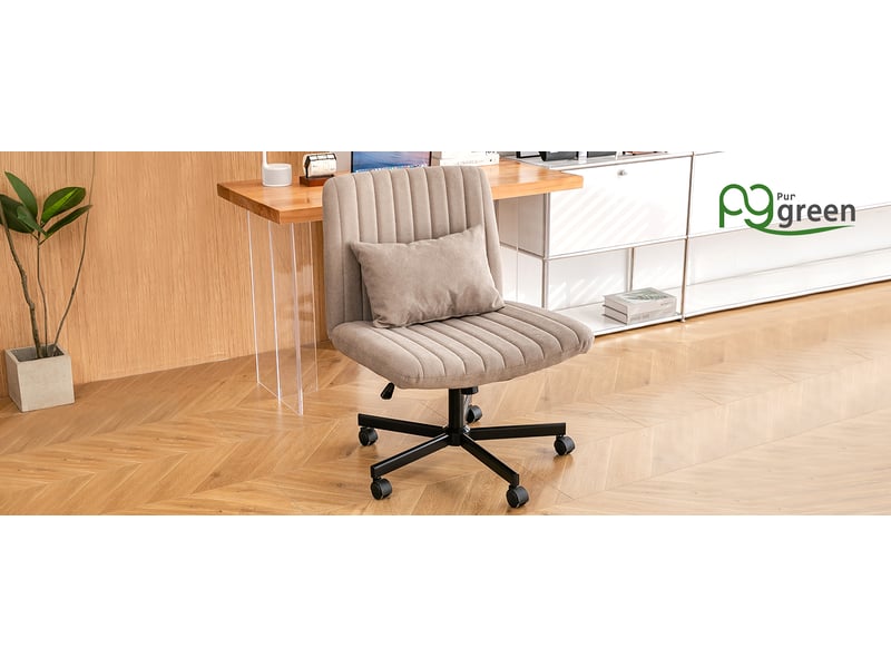  Chaise de bureau réglable en hauteur, tissu kaki, sans accoudoirs  - Conforama C