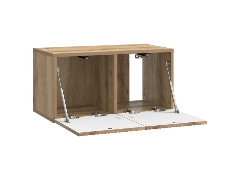  Meuble tv - banc tv - meuble de rangement mural 59,5 x 31 x 30 cm chêne artisanal  - Conforama E