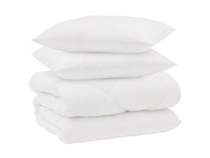 Duvet d'hiver avec oreiller 3 pcs - couette blanc microfibre