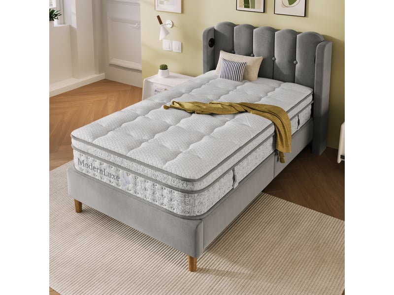  Matelas 90 × 200 cm 1 place 7 zones avec mousse froide, soutien ergonomique, sans matelas, blanc  - Conforama B