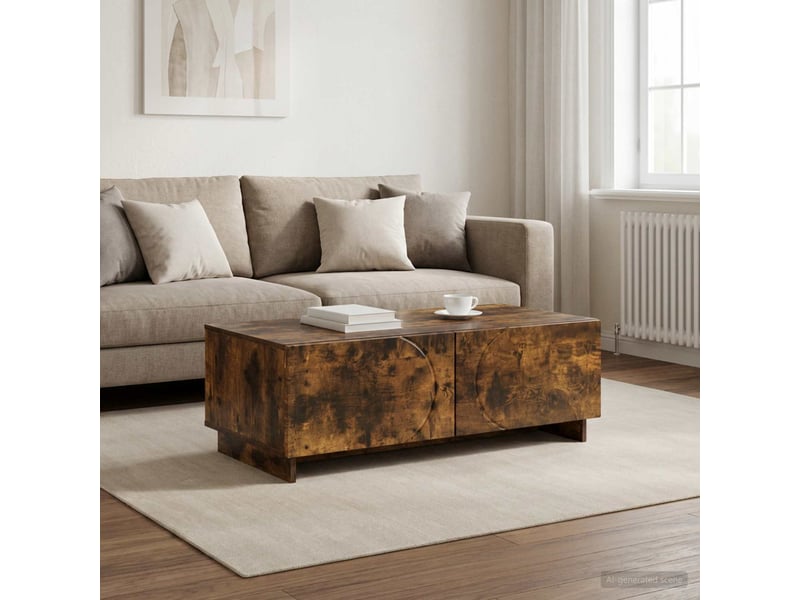  Table basse - table de salon - table à thé chêne fumé 102 x 50,5 x 35 cm bois composite  - Conforama B