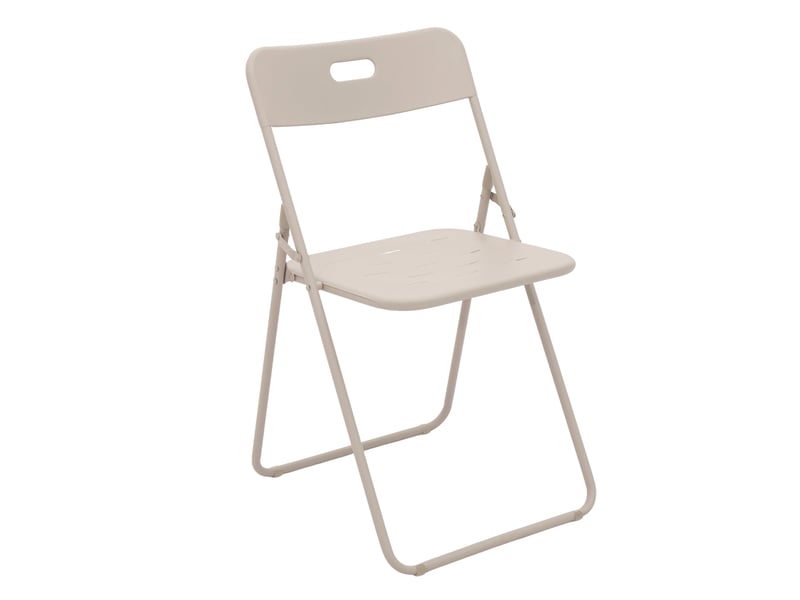  Salon de jardin bistro pliant 3 pièces 60x60 cm – beige – acier avec revêtement e-coating, 2 places  - Conforama D