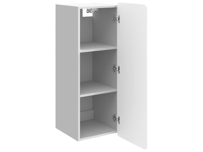  Armoire murale salon, meuble de rangement blanc brillant 33 x 34,5 x 94 cm  - Conforama C