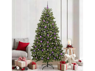 Sapin de noël, arbre de noël artificiel 210 cm 300 led blanc chaud vert shl1966