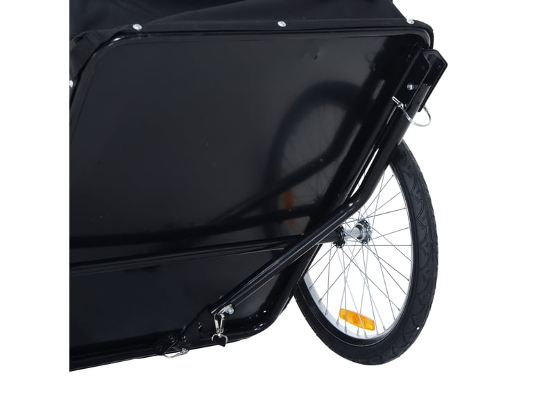 Remorque vélo pliable 140x77x65 cm – blanc et noir – charge maximale 40 kg, tissu oxford imperméable - Conforama D