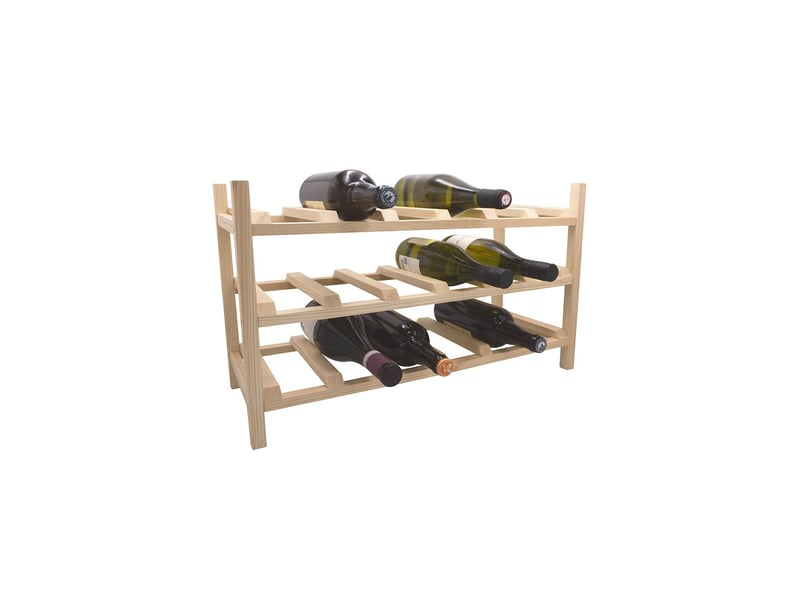  Range-bouteilles 18 bouteilles en bois 62,5 x 25 x 37,5 cm 62848 - Conforama D
