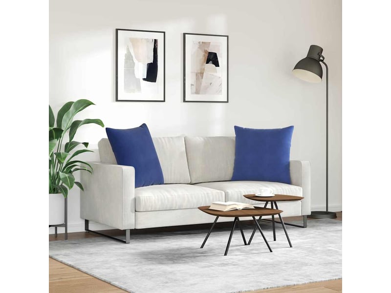  Lot de 2 coussins de canapé, coussins décoratifs bleu police 60 x 60 cm cf59022  - Conforama D