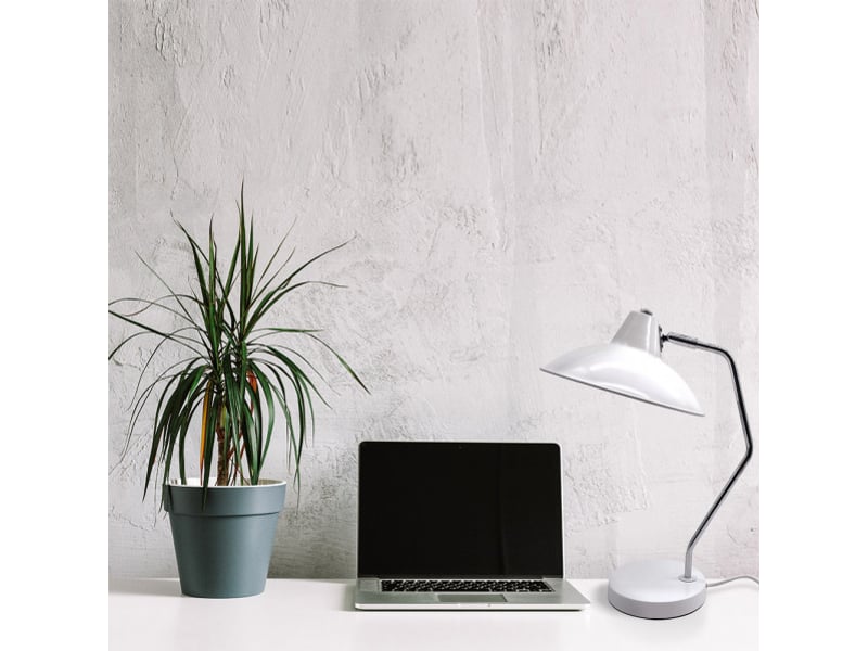  Lampe de bureau fabrilamp elian blancchromé 1 x e27 articulée orientable 44x24x35 cm 161571001 - Conforama C