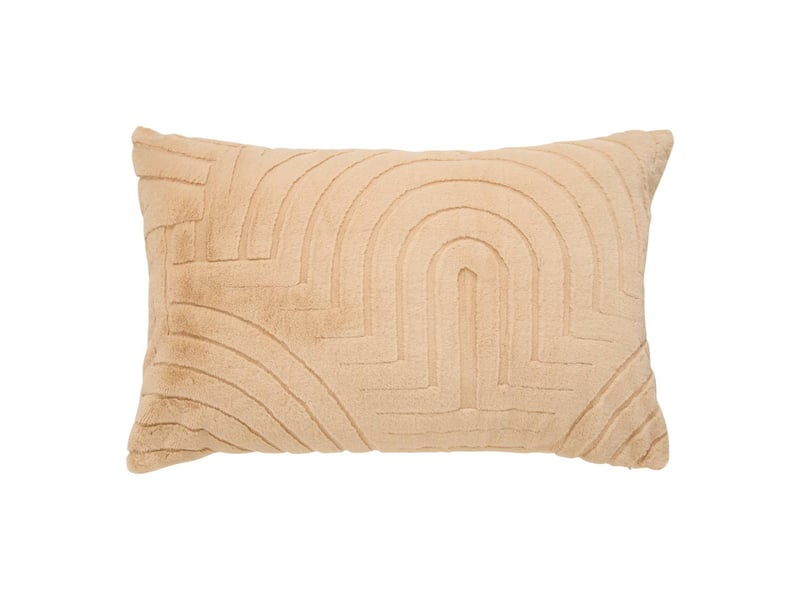  Coussin arka rectangulaire 50x80cm effet fausse fourrure beige ARKA - Conforama A