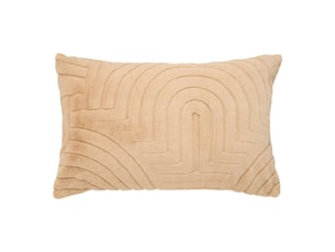 Coussin arka rectangulaire 50x80cm effet fausse fourrure beige