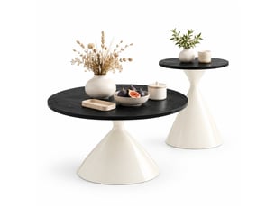 Table basse rond(e) coloris bicolore VLIVRA - 70 cmx50 cm