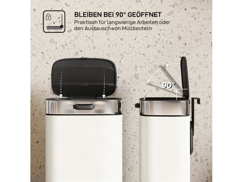 Poubelle 5 l en acier inoxydable beige, à poser ou suspendre, avec couvercle et seau amovible pour petits espaces - Conforama D