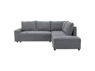 Canapé d'angle gris convertible 4 places
