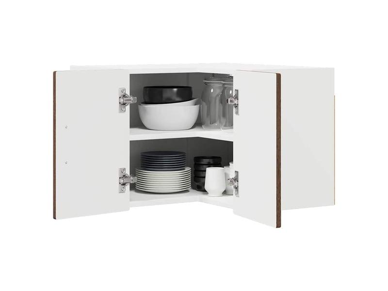  Meuble mural de cuisine, armoire d'angle cuisine porto chêne brun 57x57x40cm  - Conforama C