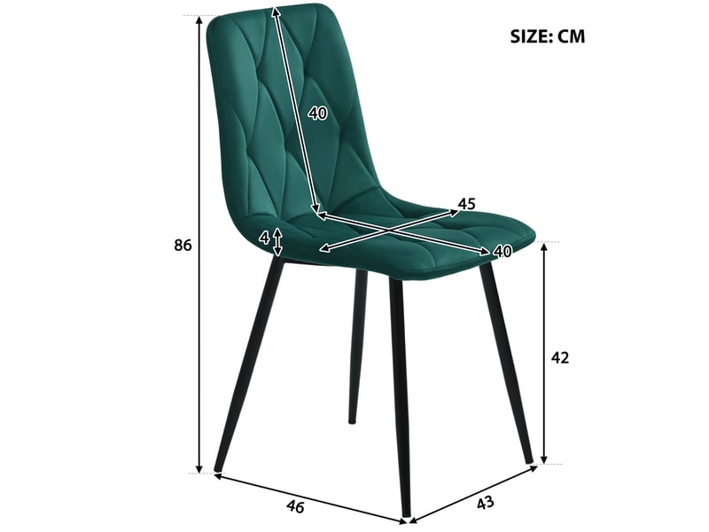  Table hexagonale effet marbre avec 4 chaises en velours vert, salle à manger design  - Conforama D