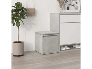 Boîte de rangement bureau gris béton 40,5x40x40 cm bois d'ingénierie