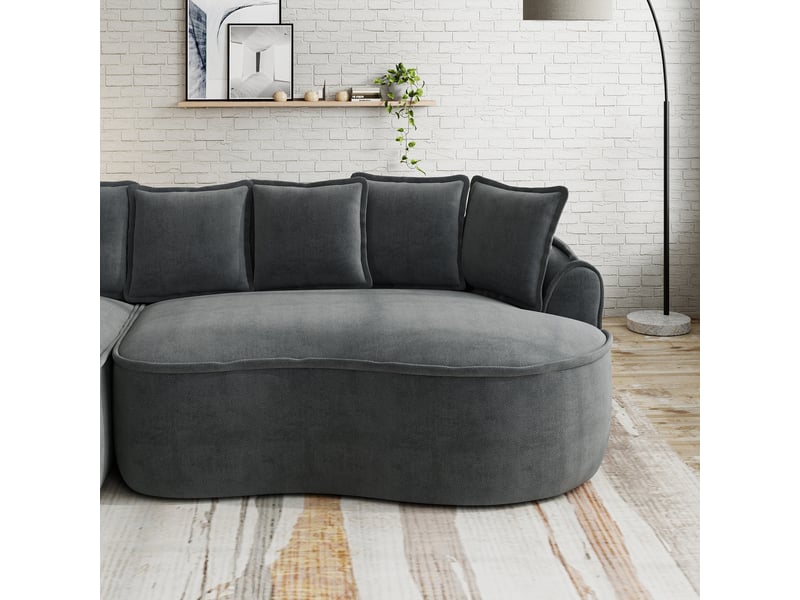  Canapé droit 4 places en tissu gris, 320 cm, sans montage W3325S00288 - Conforama W