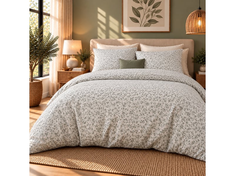  Parure de lit 220x240 cm gaze de coton édana PD23721 - Conforama E