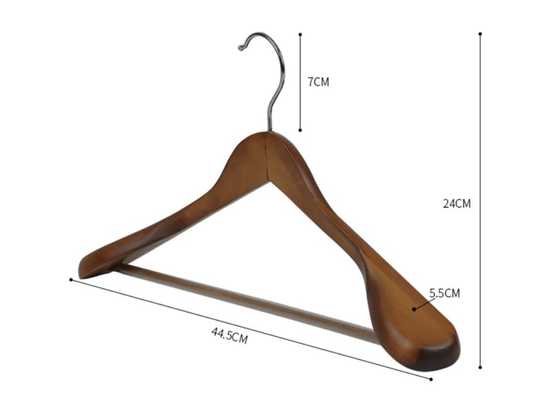  Lot de 5 cintres à épaules larges en bois de haute qualité, finition lisse, antidérapants, pour placard, veste, habillé  - Conforama B