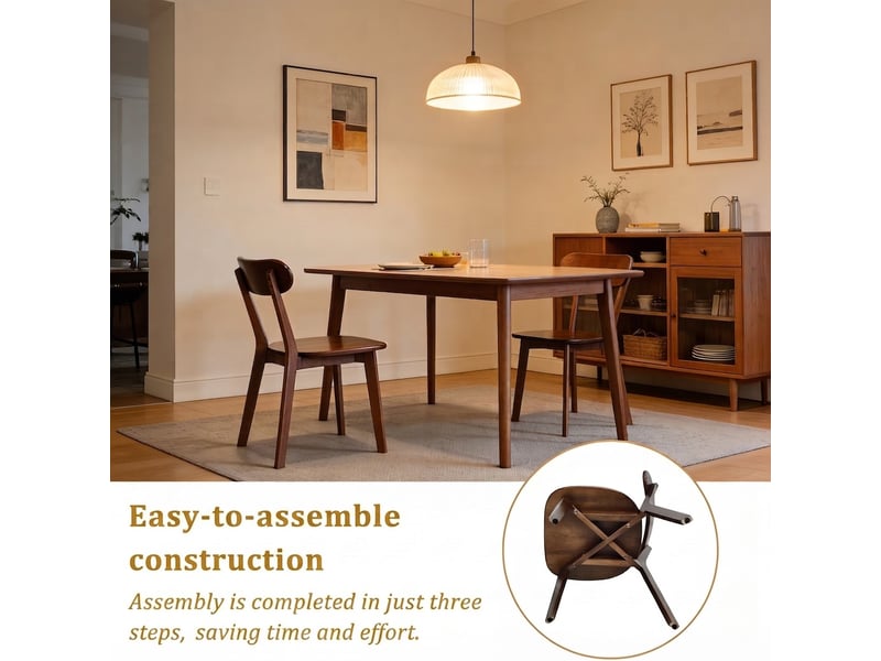 Chaise de salle à manger, en bois massif, bois foncé cao-W5901P521791-conf-NEW - Conforama W