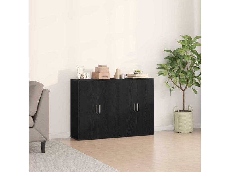  Buffet - bahut - meuble de rangement 2 pc chêne noir 60 x 31 x 84 cm bois d'ingénierie  - Conforama B
