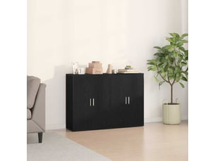 Buffet - bahut - meuble de rangement 2 pc chêne noir 60 x 31 x 84 cm bois d'ingénierie