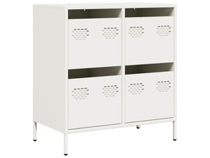 Buffet - bahut - meuble de rangement blanc 68x39x73,5 cm acier laminé à froid