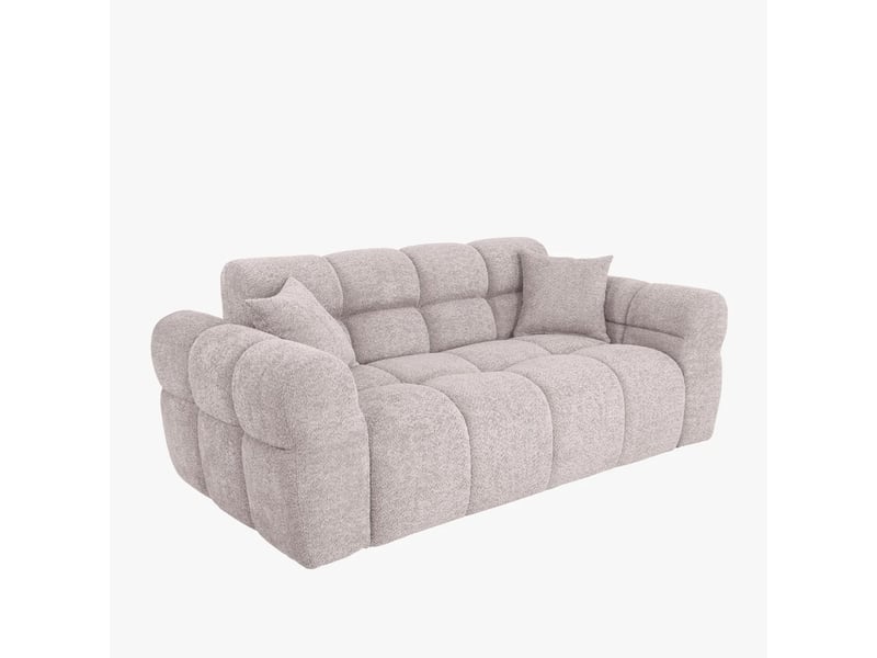  Canapé 3 places en tissu bouclette beige  - Conforama B