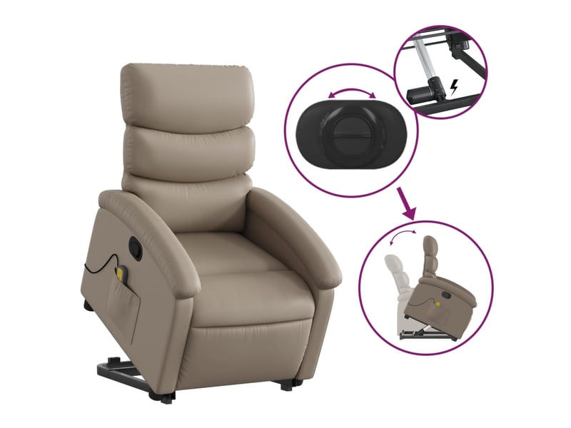  Fauteuil inclinable de massage cappuccino similicuir shl15344  - Conforama E
