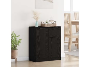 Buffet - bahut - meuble de rangement chêne noir 60 x 30 x 70 cm bois d'ingénierie