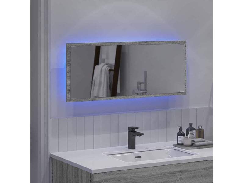  Miroir gris sonoma 90 x 8,5 x 37 cm bois d'ingénierie cf62796  - Conforama D
