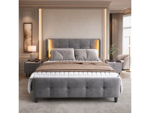 Lit 2 places 140x200 cm HAVRYA coloris gris