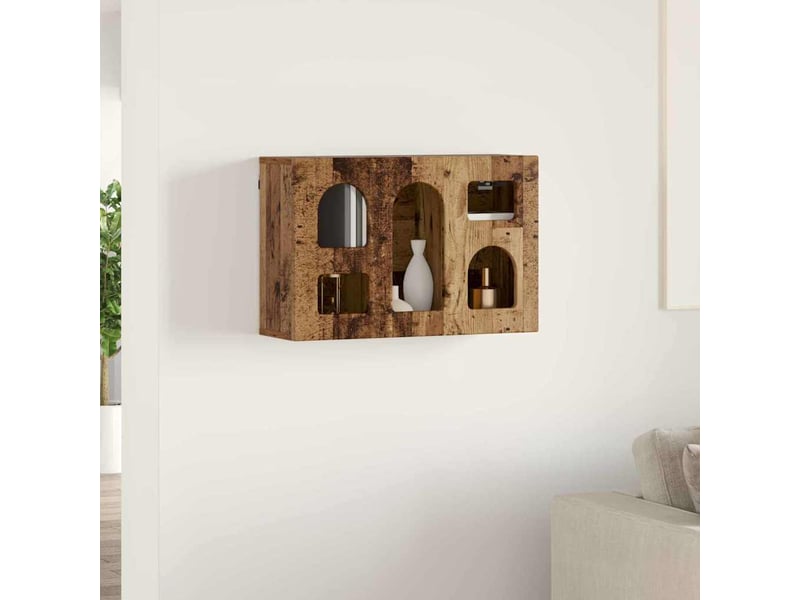 Armoire suspendue, meuble de rangement avec étagère elst bois ancien 60x20x40 cm - Conforama D
