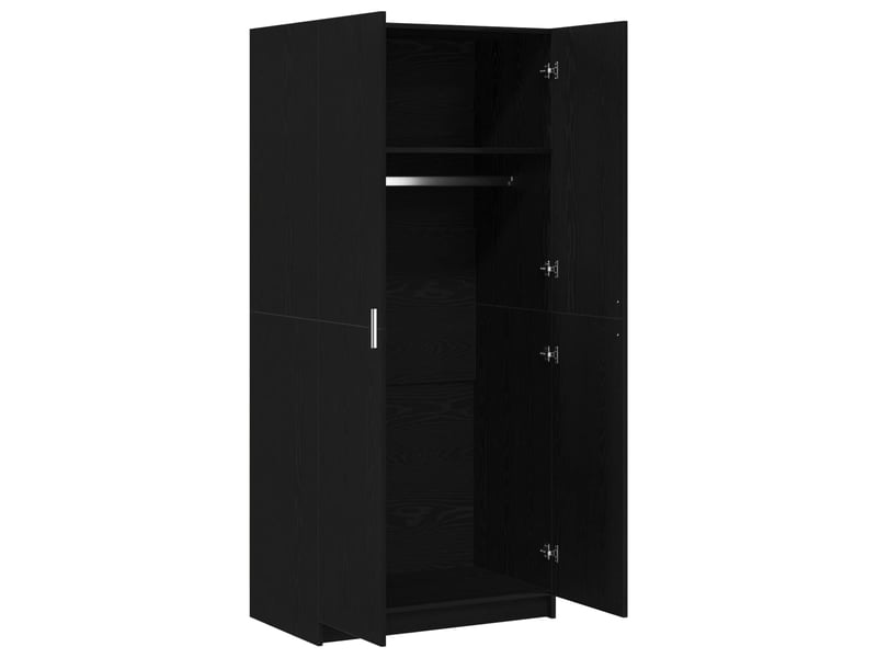  Armoire chambre, armoire de rangement chêne noir 80x50,5x180 cm bois d'ingénierie  - Conforama E