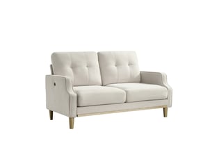 Canapé droit fixe <strong>DESMIU</strong> <strong></strong> 2 places Polyester beige