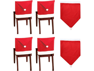 Housses de chaises père noël, décorations pour le dîner de noël, dimensions : 50 x 60 cm 19 7 x 23 6 cm, multicolore