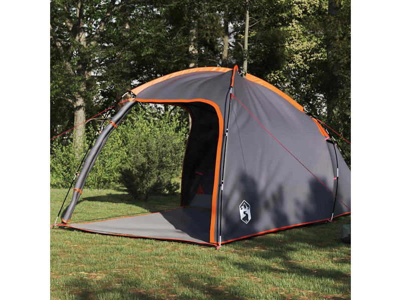  Tente de camping, tente cabane 2 personne gris et orange taffetas  - Conforama C