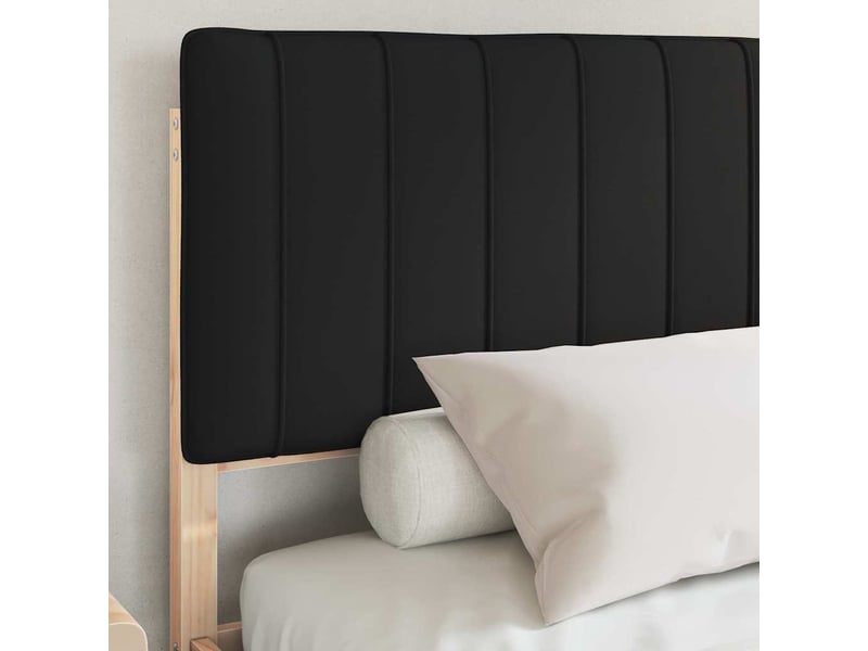 Lit double- lit adulte - cadre de lit avec tête de lit rembourrée noir 150 x 200 cm - Conforama B